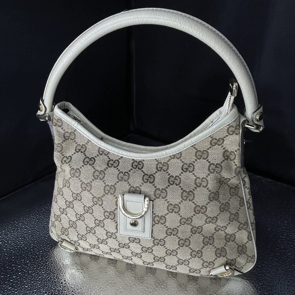 Authentic Gucci Jacquard Abbey D-Ring Hobo Medium Bag